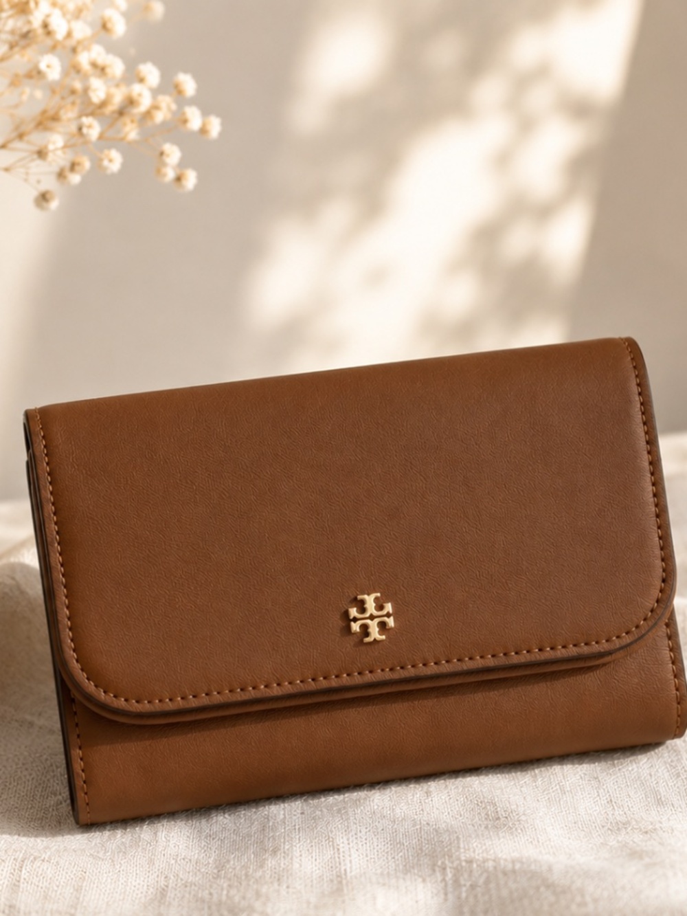 Tory Burch Emerson Chain Wallet Crossbody Brown New With Tags